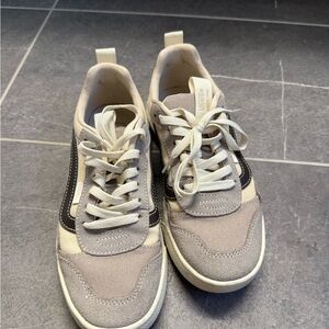 Vans Beige and Black Women's Sneakers